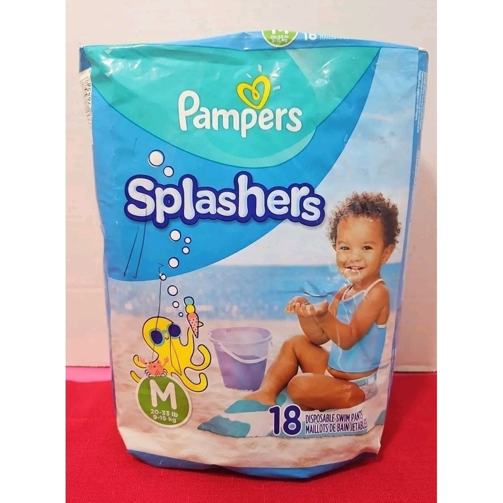 Pampers Splashers Disposable Swim Pants Diapers Medium 18‎ count